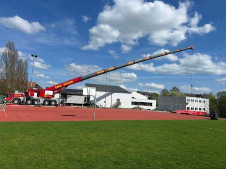 Montage mobiler Schulraum, Antransport Modul